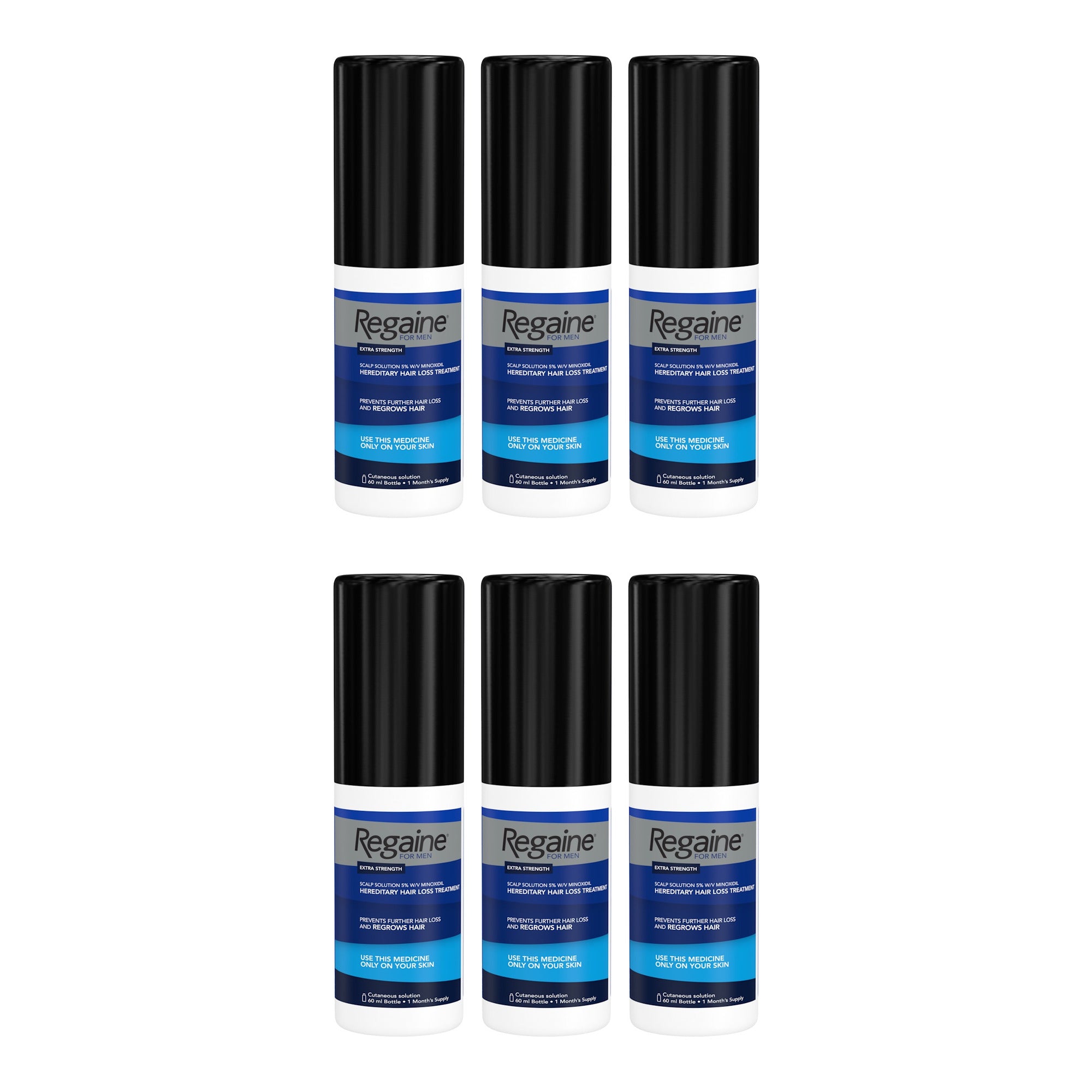 Regaine Minoxidil Lotion 5% for Men - 6 month supply, 6 x 60 ml bottles