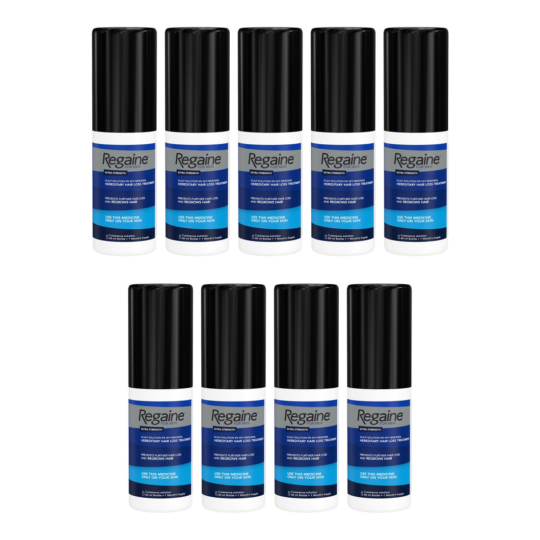 Regaine Minoxidil Lotion 5% for Men - 9 month supply, 9 x 60 ml bottles