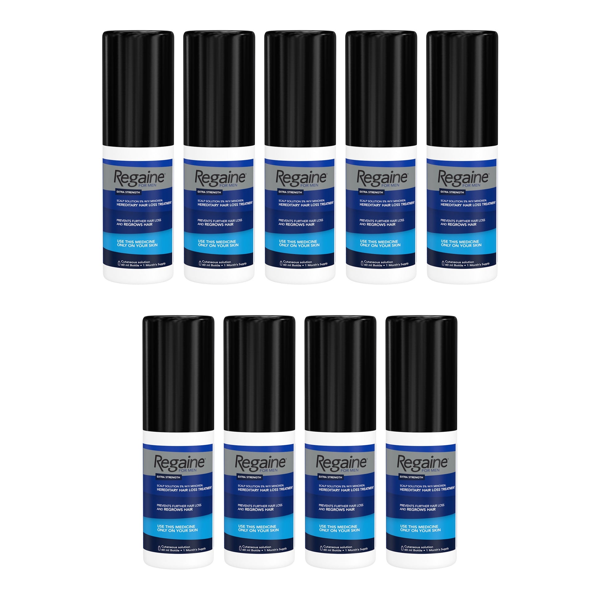 Regaine Minoxidil Lotion 5% for Men - 9 month supply, 9 x 60 ml bottles