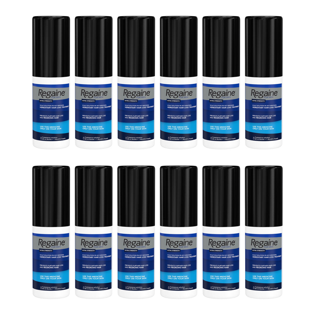 Regaine Minoxidil Lotion 5% for Men - 12 month supply, 12 x 60 ml bottles