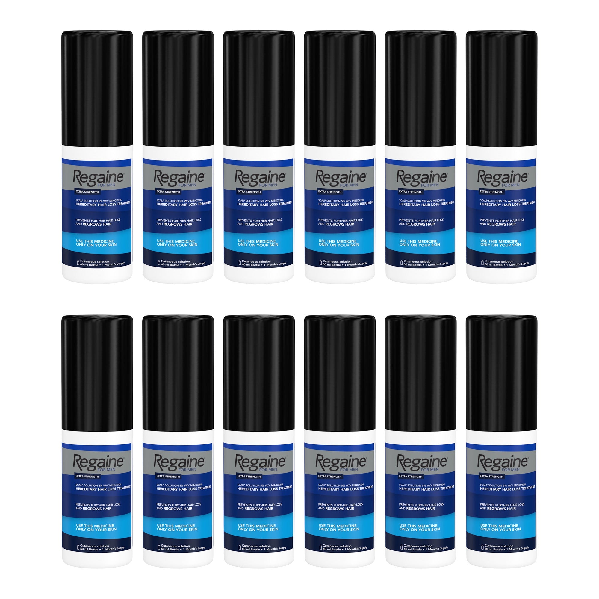 Regaine Minoxidil Lotion 5% for Men - 12 month supply, 12 x 60 ml bottles