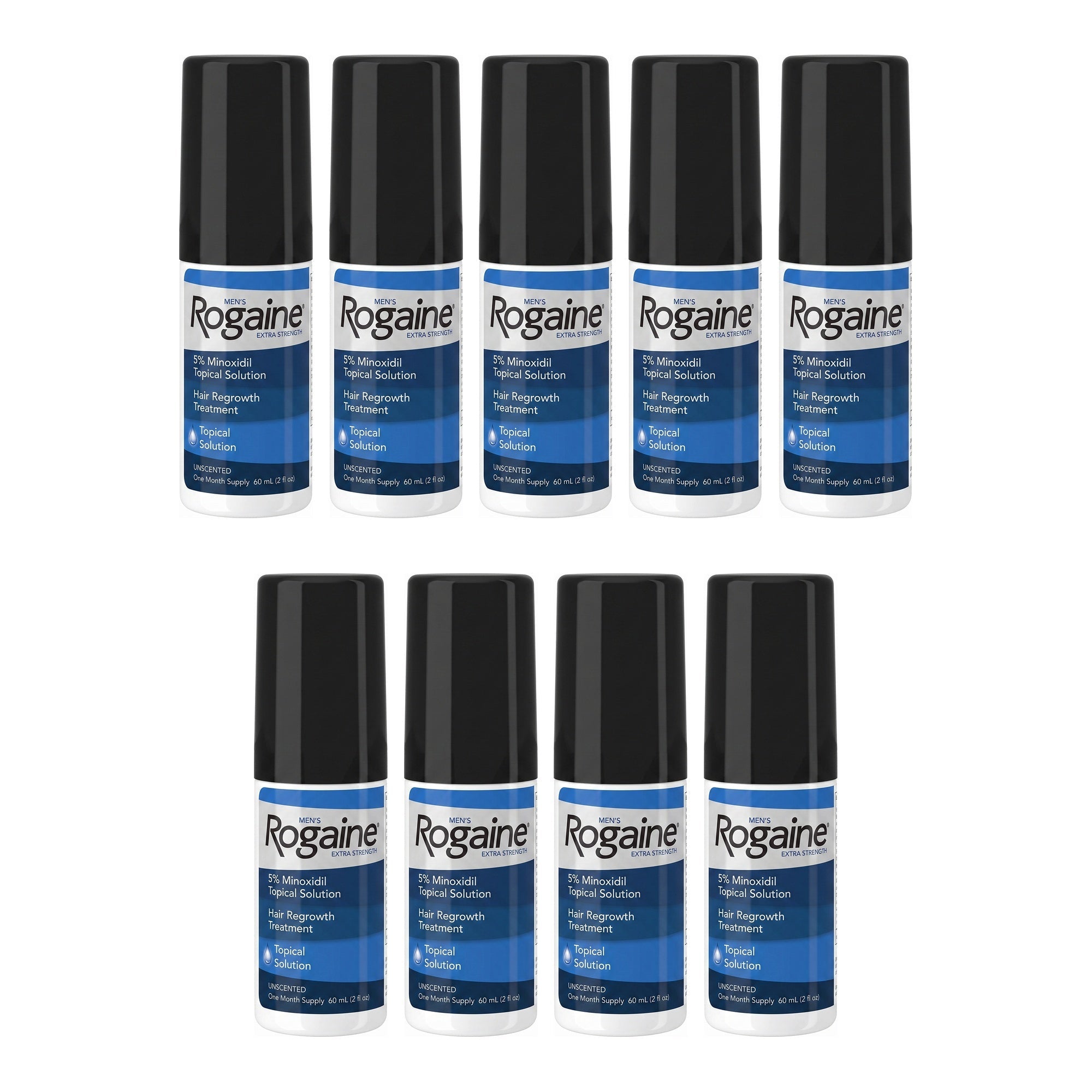 Rogaine Minoxidil Lotion 5% for Men - 9 month supply, 9 x 60 ml bottles