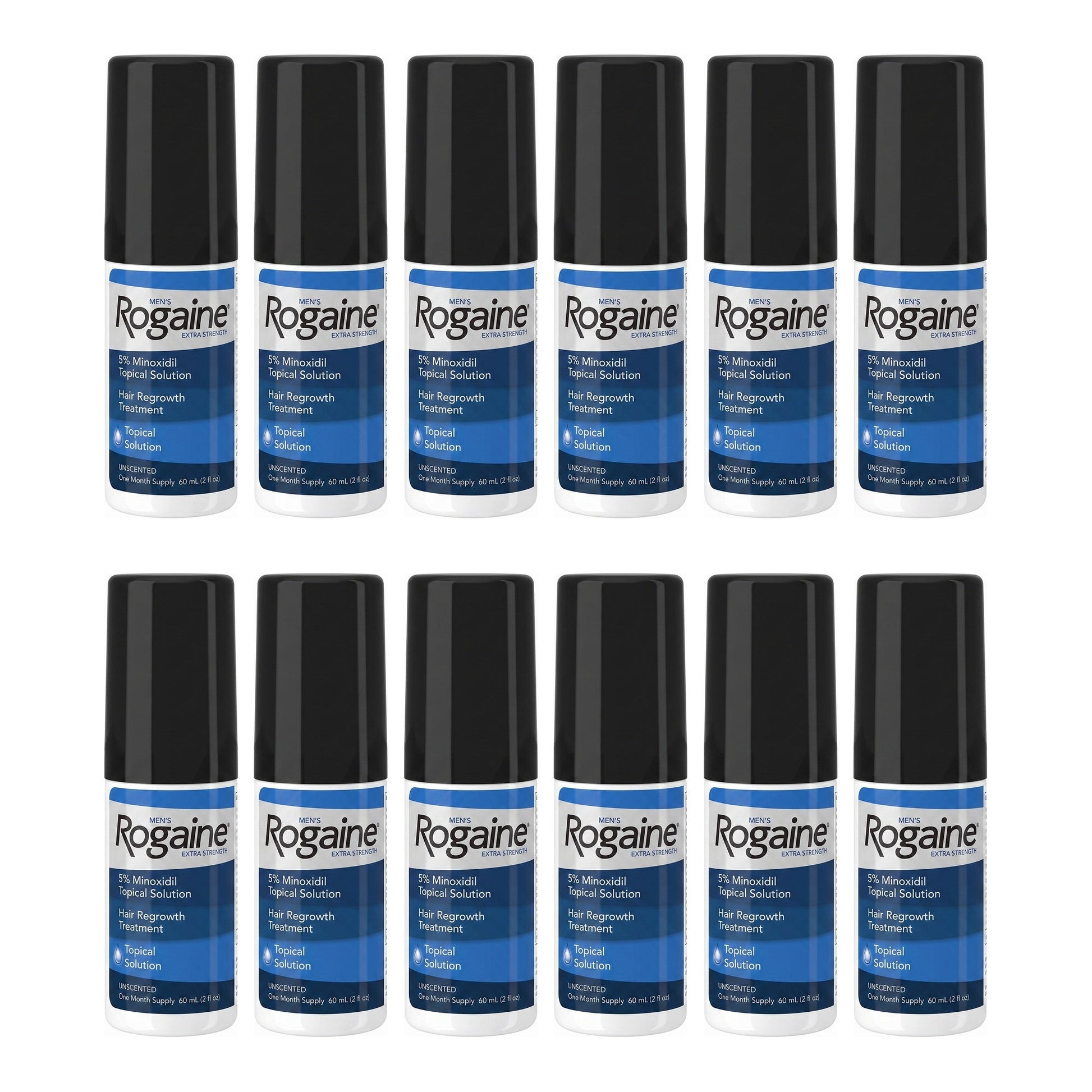 Rogaine Minoxidil Lotion 5% for Men - 12 month supply, 12 x 60 ml bottles