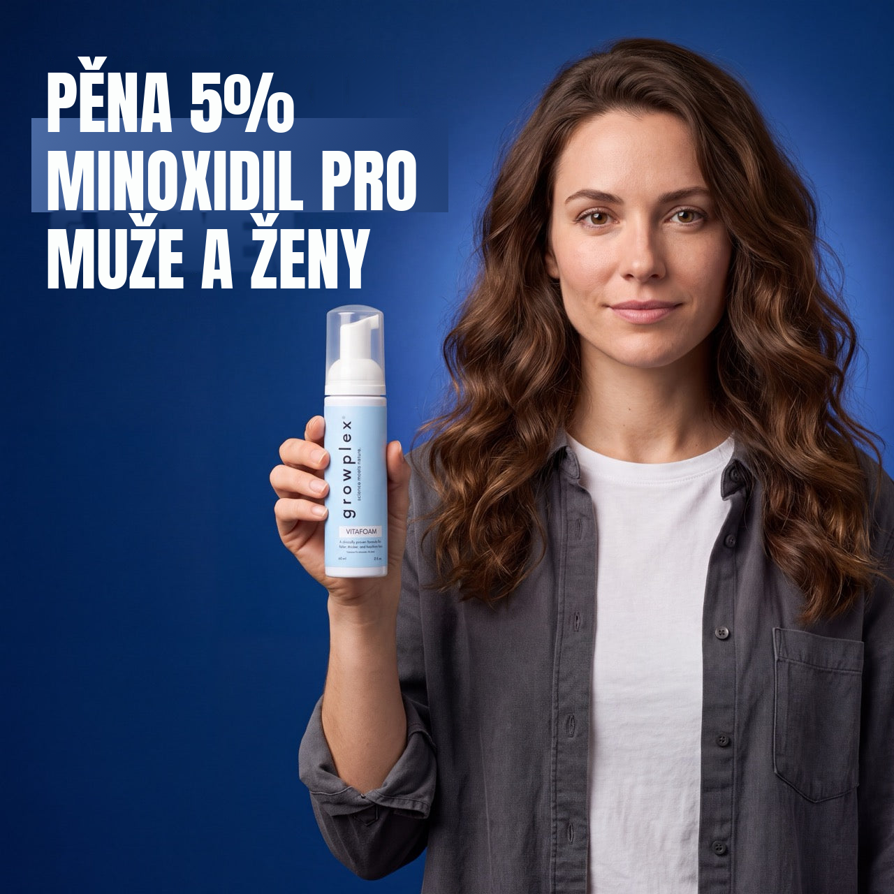 Pěna Growplex VitaFoam Minoxidil 5% pro ženy a muže – zásoba na 12 měsíců