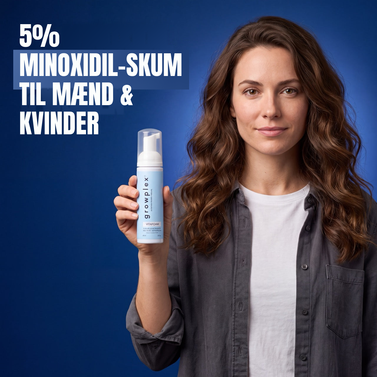 Growplex VitaFoam Minoxidil Skum 5% til kvinder og mænd - 12 måneders forbrug