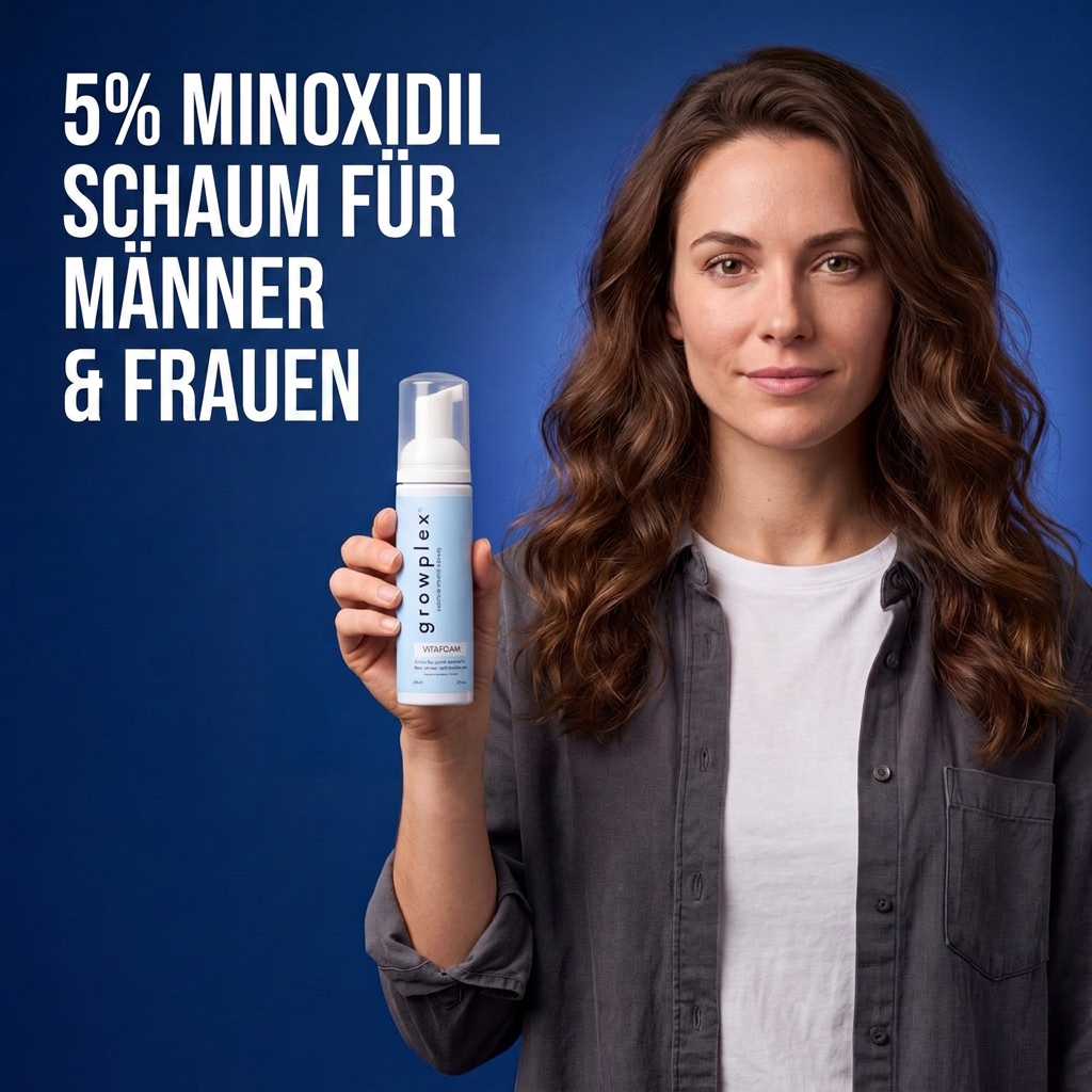 Growplex VitaFoam Minoxidil Schaum 5% für Frauen & Männer – 3 Monatsvorrat