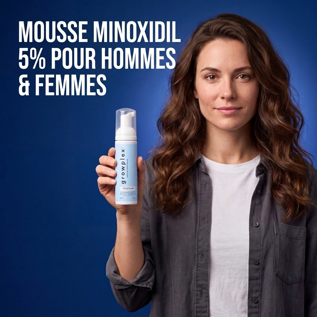 Growplex VitaFoam Mousse Minoxidil 5% pour Femmes & Hommes – 3 Mois