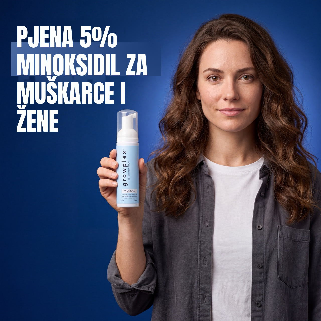 Growplex VitaFoam Minoxidil pjena 5% za žene i muškarce - zaliha za 12 mjeseci