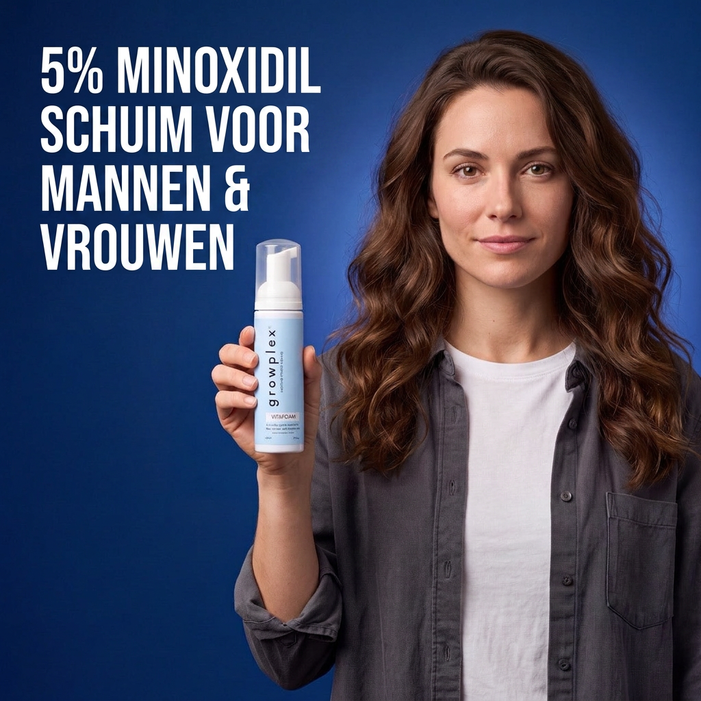 Growplex VitaFoam Minoxidil Schuim 5% voor Vrouwen & Mannen – 6 Maanden Voorraad