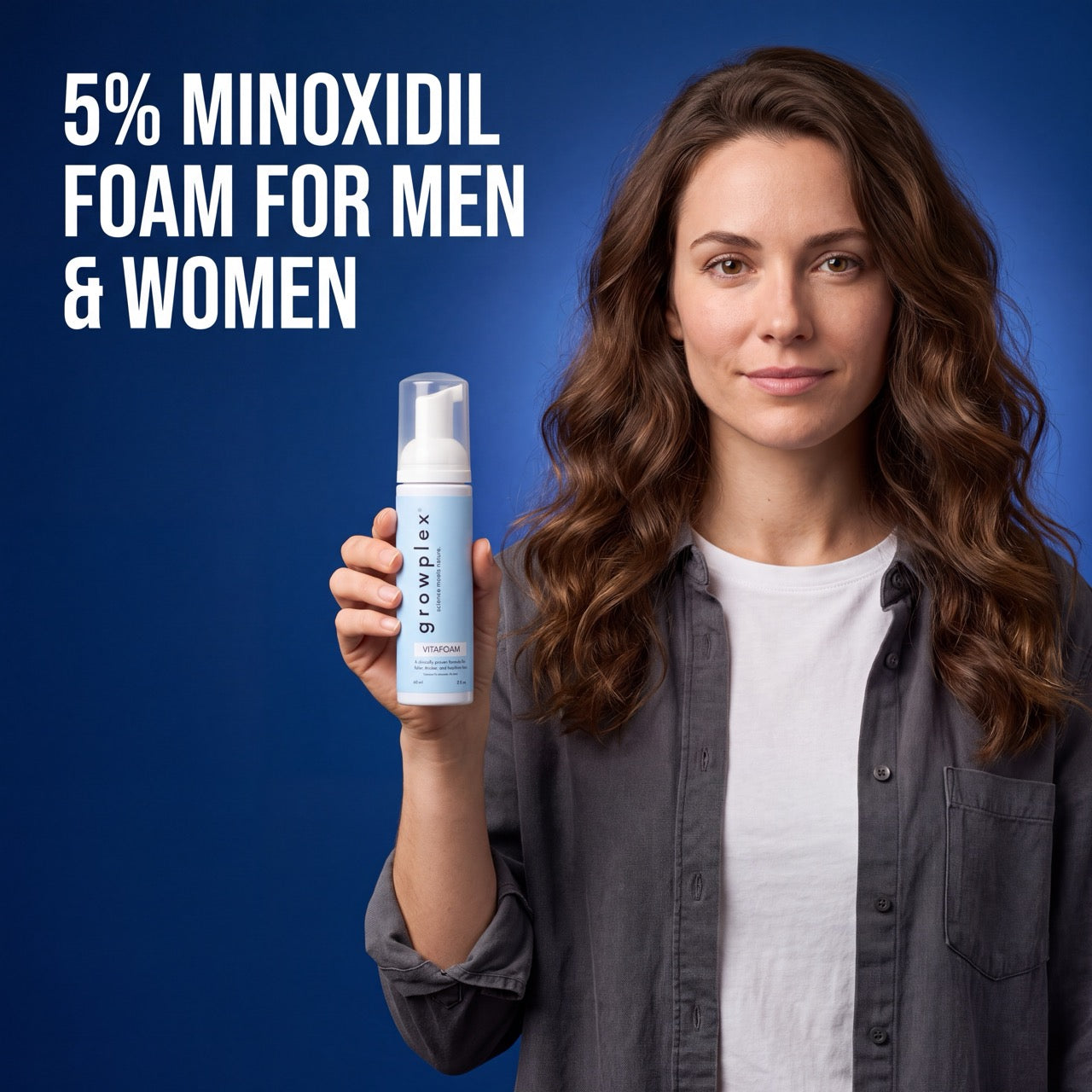 Growplex VitaFoam Minoxidil Foam 5% for Women & Men - 3 Month Supply