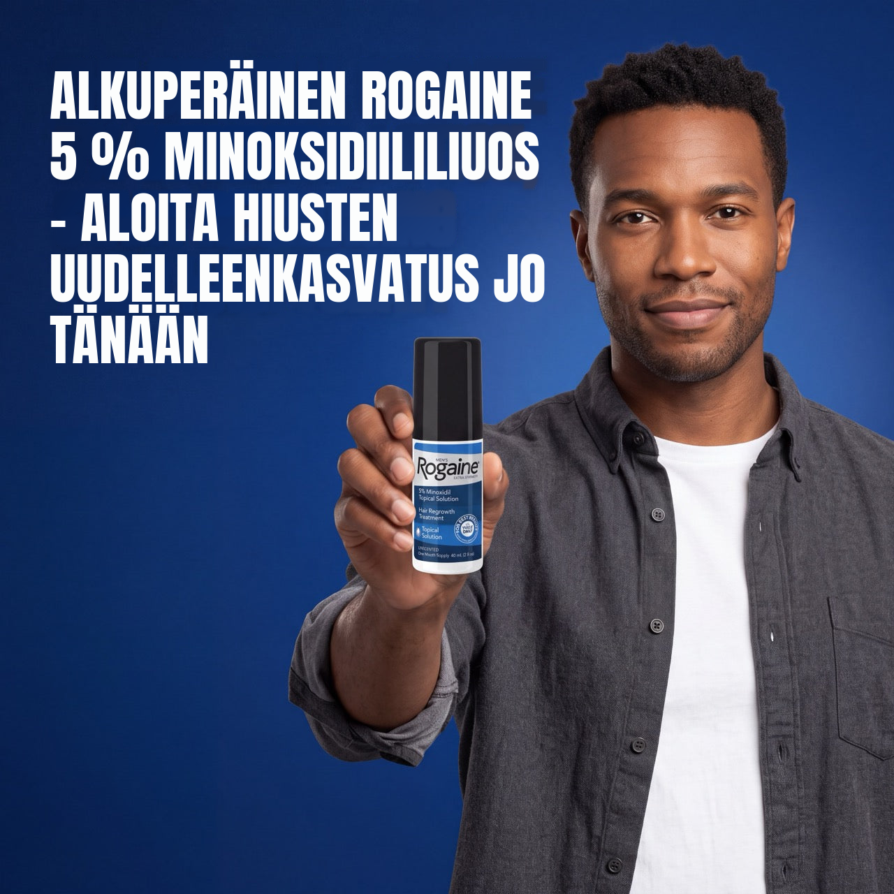 Rogaine Minoksidiililiuos 5% miehille – 12 kuukauden pakkaus