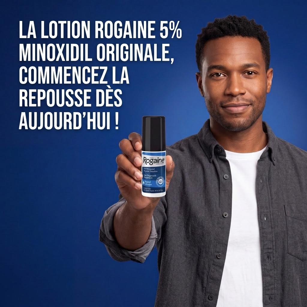 Rogaine Lotion Minoxidil 5% pour Hommes – 9 Mois