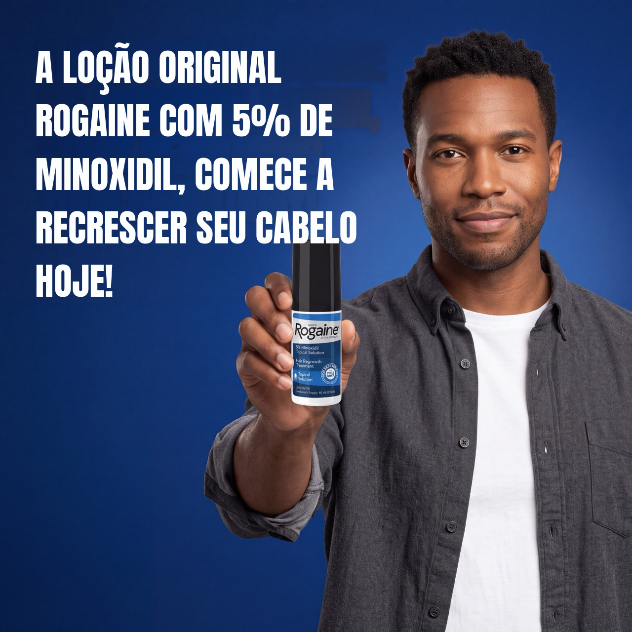 Loção Capilar Rogaine Minoxidil 5% para Homens - Suprimento para 12 Meses
