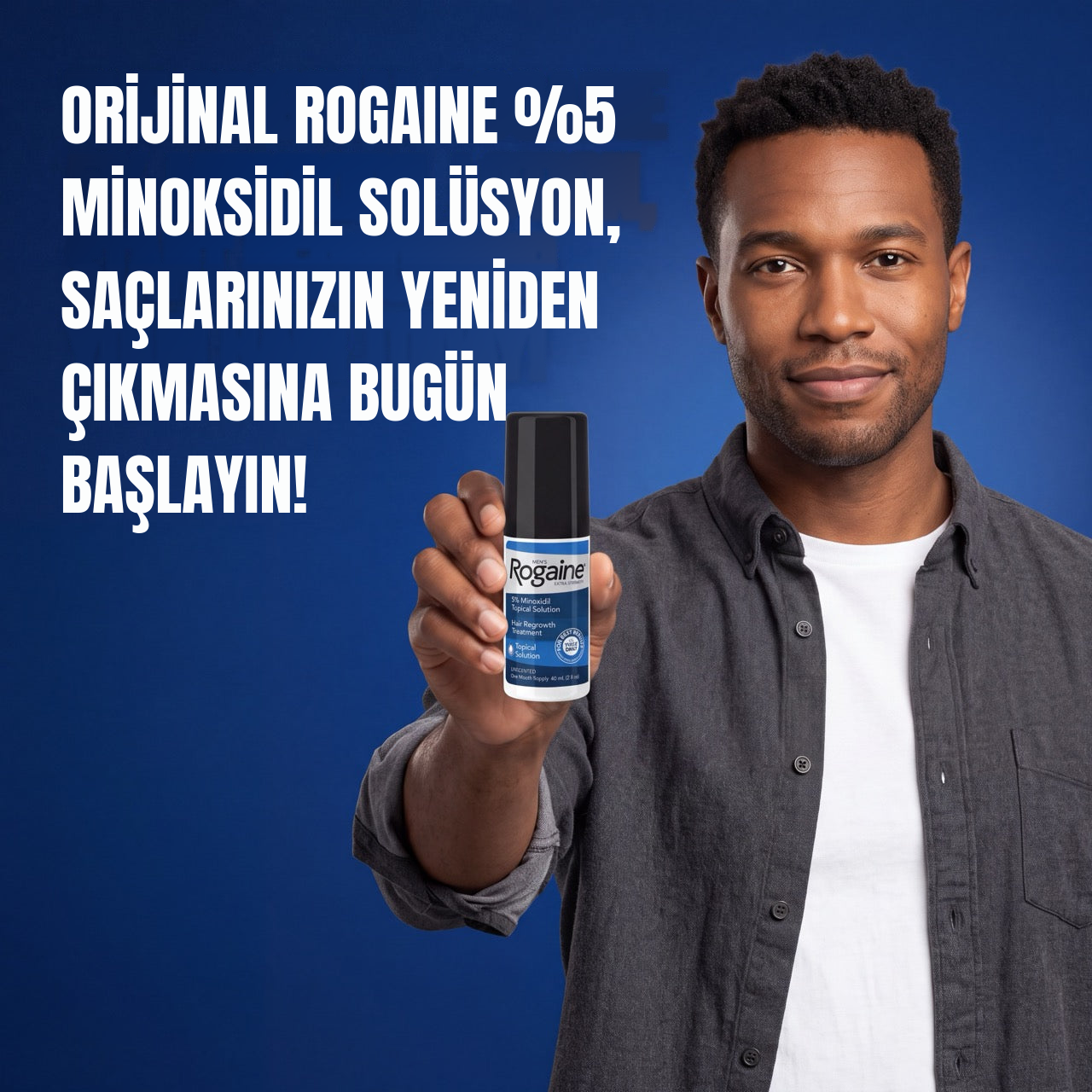 Rogaine Minoksidil Solüsyon 5% Erkekler İçin - 12 Aylık Kullanım