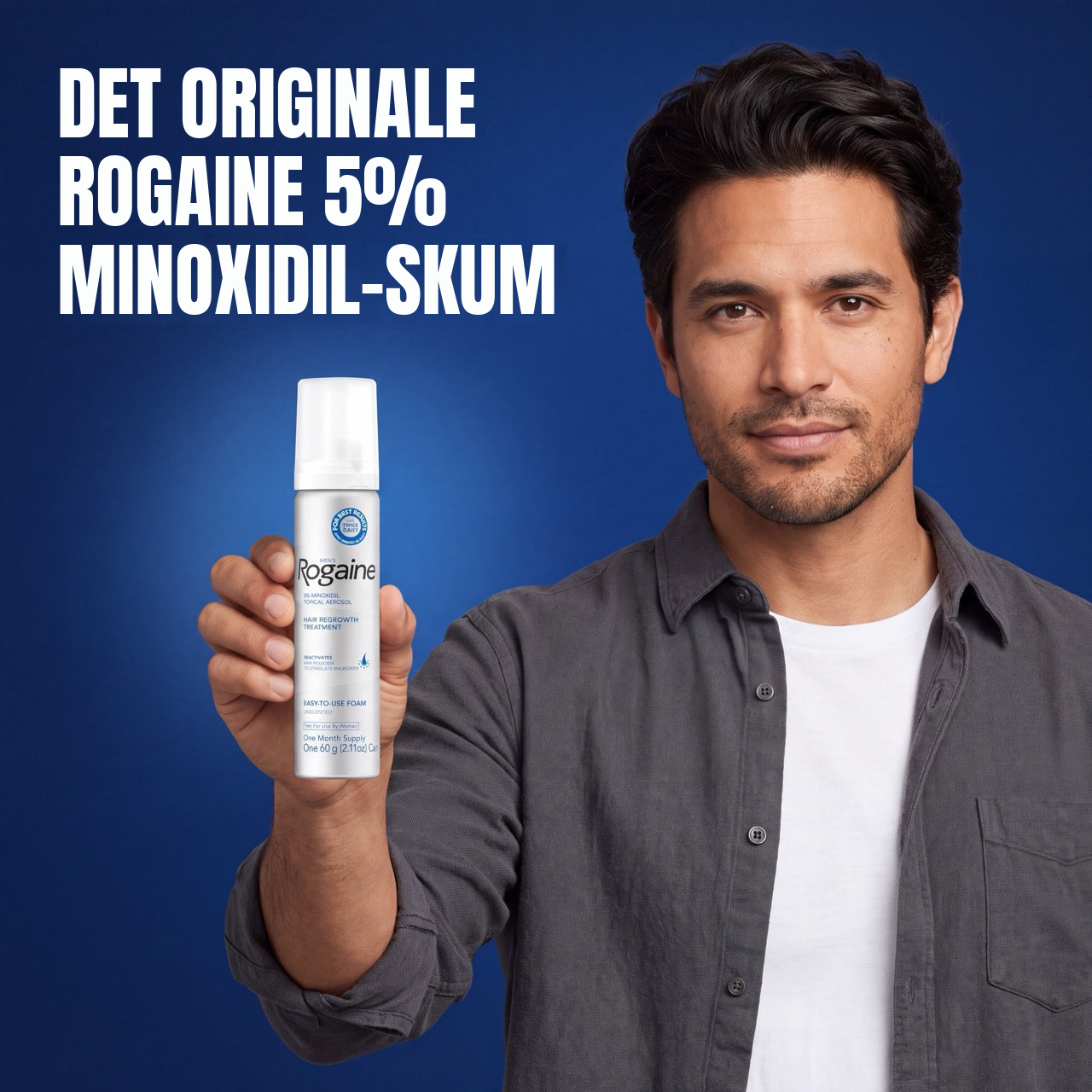 Rogaine Minoxidil Skum 5% til mænd - 12 måneders forbrug
