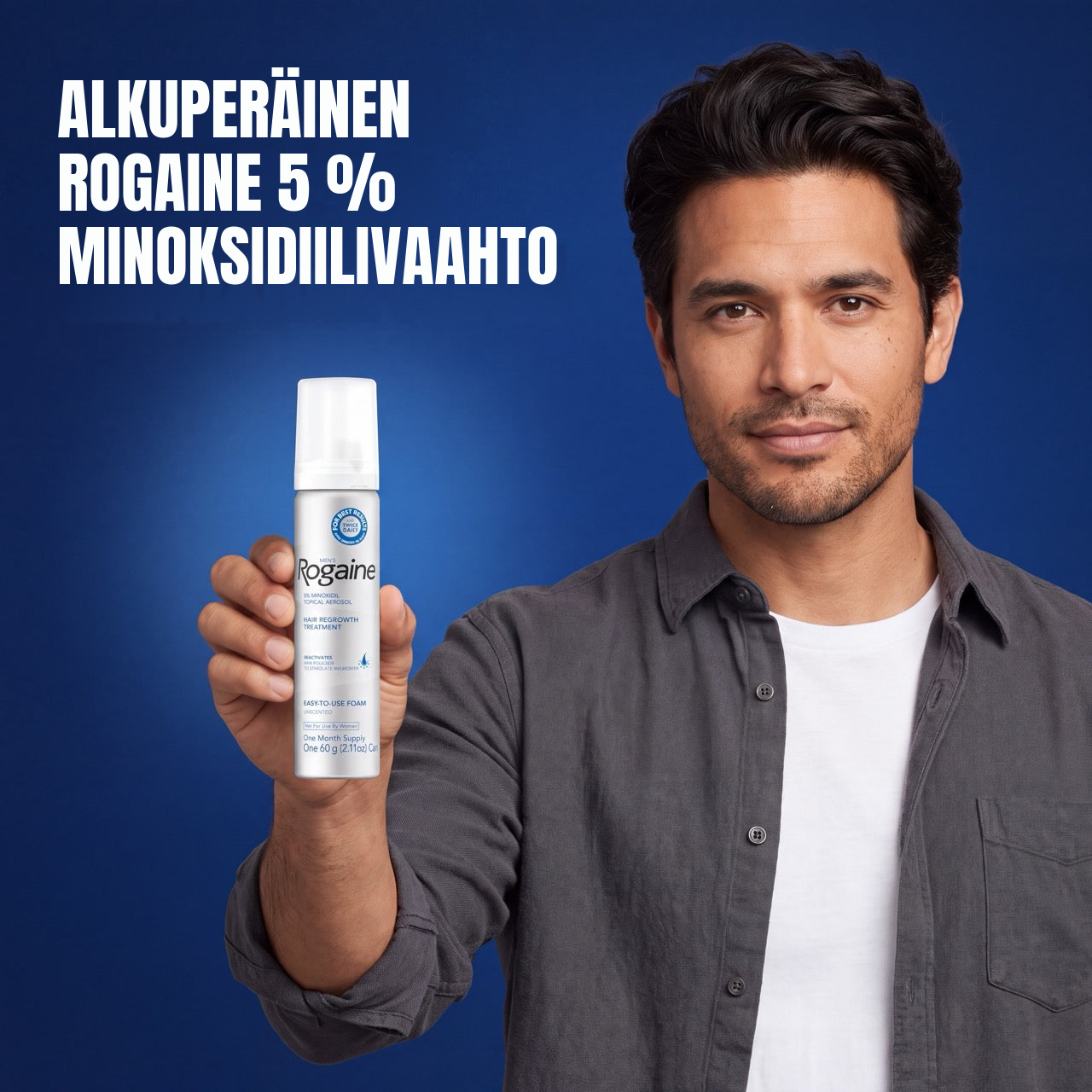 Rogaine Minoksidiilivaahto 5% miehille – 12 kuukauden pakkaus