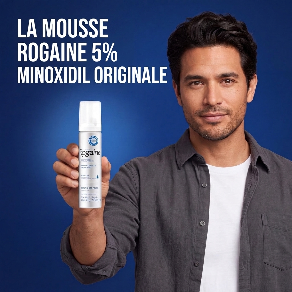 Rogaine Mousse Minoxidil 5% pour Hommes – 9 Mois