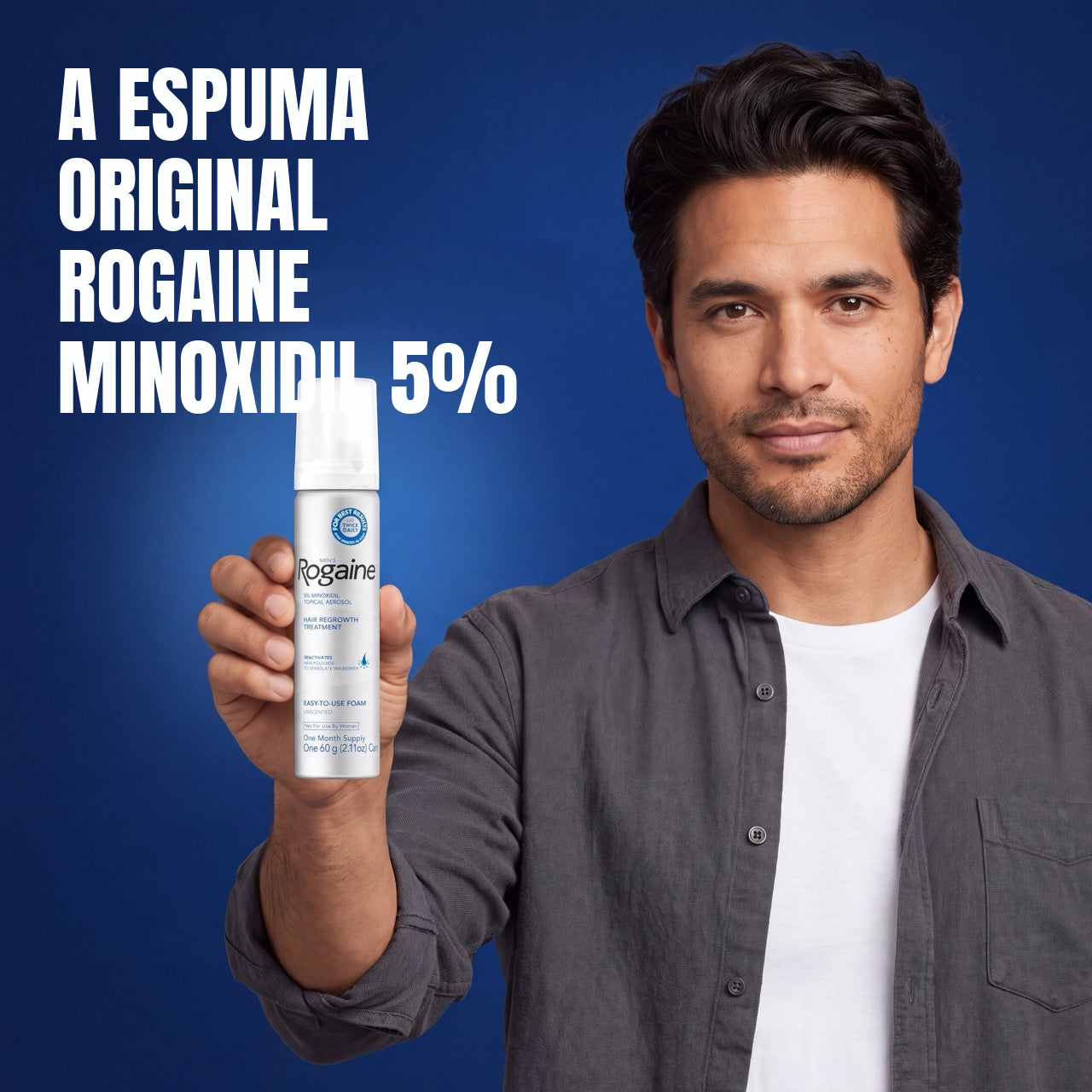 Espuma de Minoxidil Rogaine 5% para Homens - Suprimento para 12 Meses
