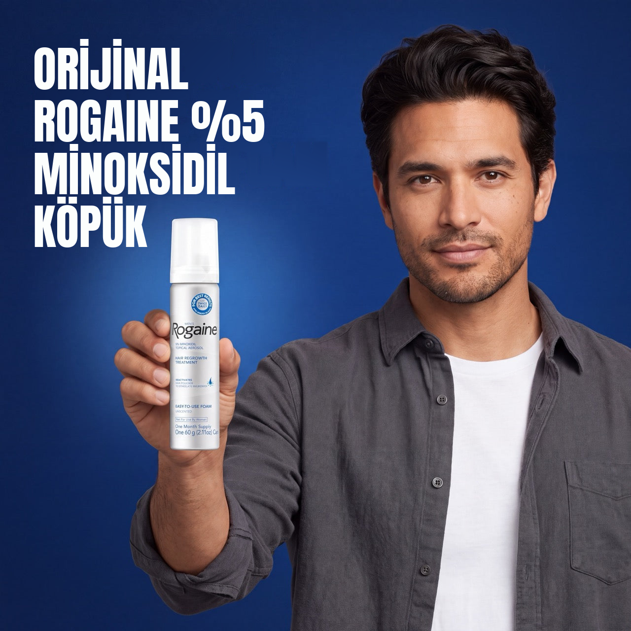 Rogaine Minoksidil Köpük 5% Erkekler İçin - 12 Aylık Kullanım