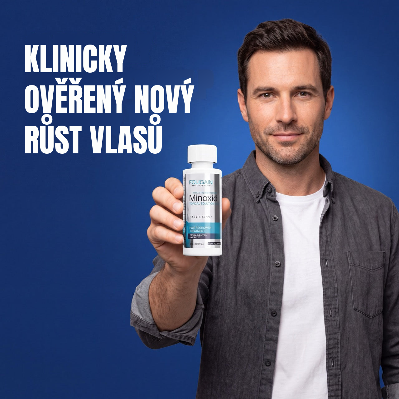 Foligain roztok Minoxidil 5% pro muže – citlivá pokožka – zásoba na 12 měsíců