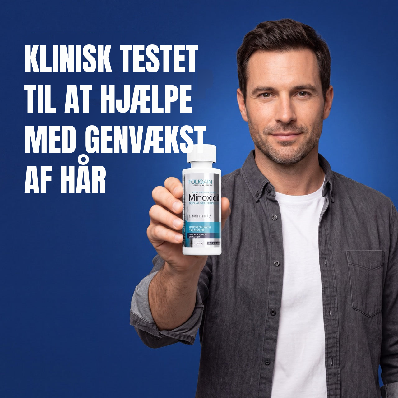 Foligain Minoxidil Opløsning 5% til mænd - Sensitiv hud - 12 måneders forbrug