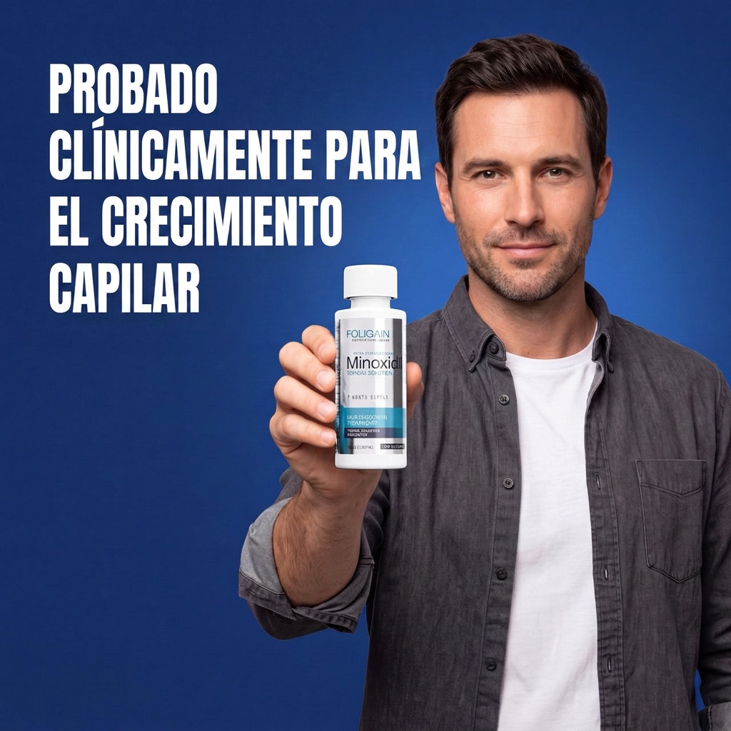 Foligain Loción de Minoxidil 5% para Hombres – Piel Sensible – Suministro para 9 Meses