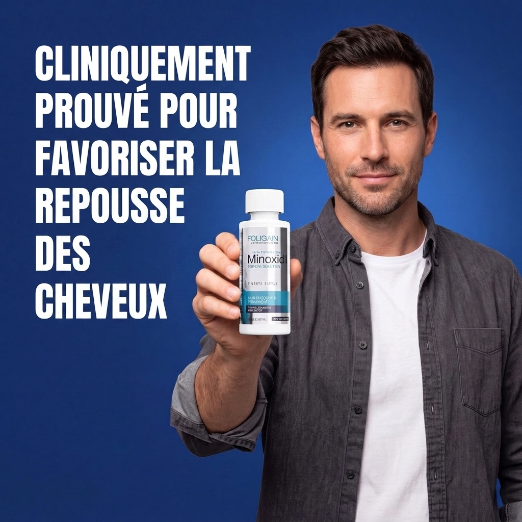 Foligain Lotion Minoxidil 5% pour Hommes – Peau Sensible – 6 Mois