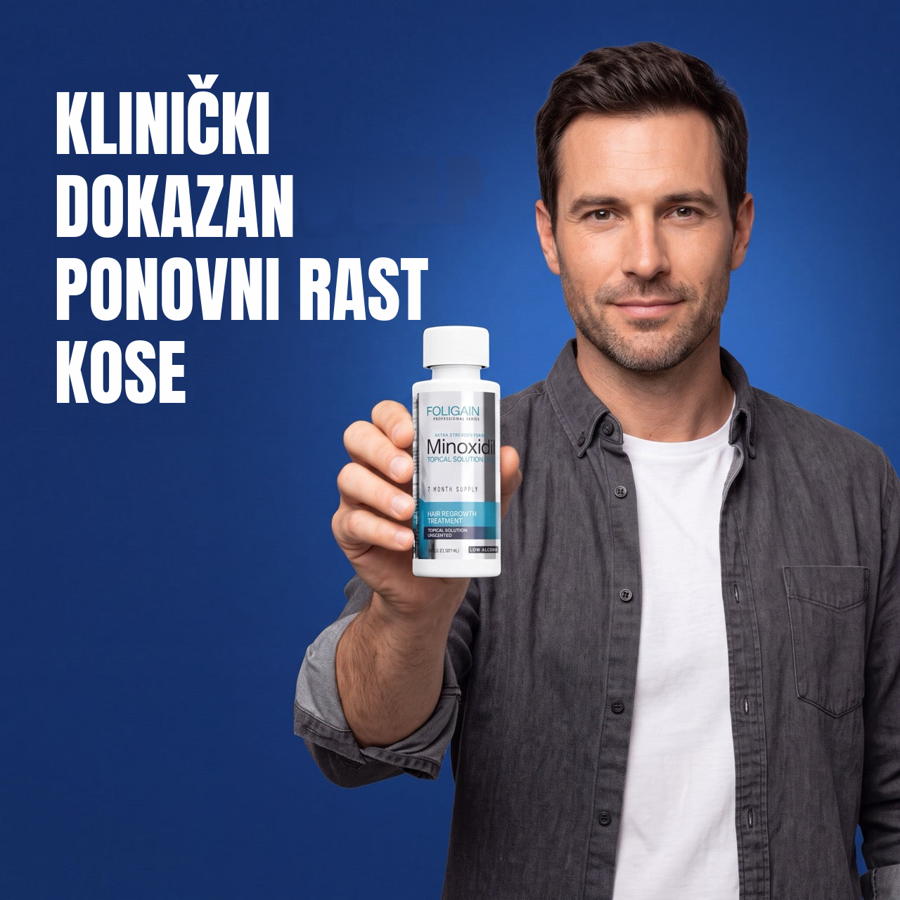 Foligain losion s minoksidilom 5% za muškarce - osjetljiva koža - zaliha za 12 mjeseci
