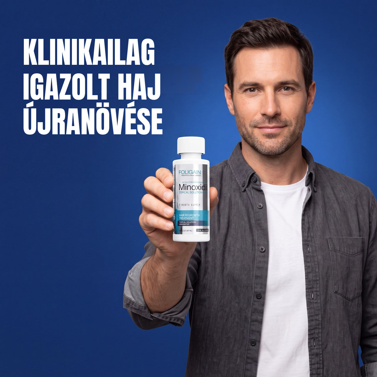 Foligain minoxidil oldat 5% férfiaknak - érzékeny bőrre - 12 havi adag