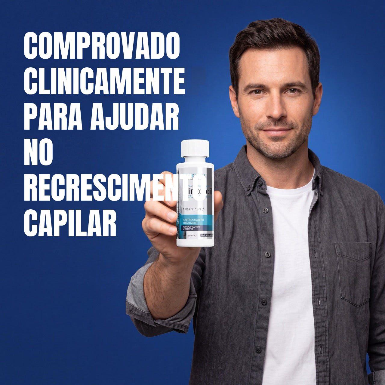 Foligain Loção de Minoxidil 5% para Homens - Pele Sensível - Suprimento para 12 Meses