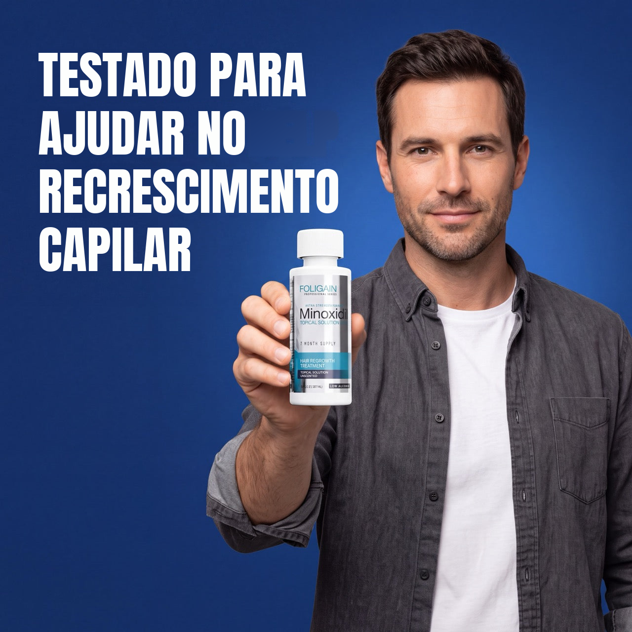 Foligain Minoxidil Lotion 5% for Men - Pele Sensível - Fornecimento para 12 Meses