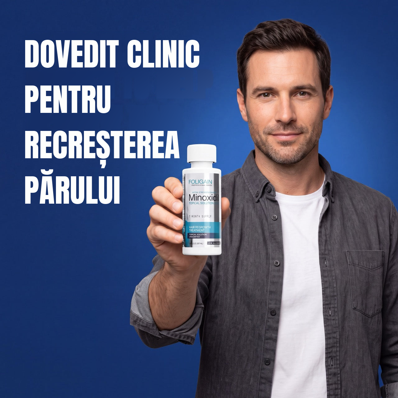 Foligain Loțiune Minoxidil 5% pentru Bărbați - Piele Sensibilă - Rezervă pentru 12 luni