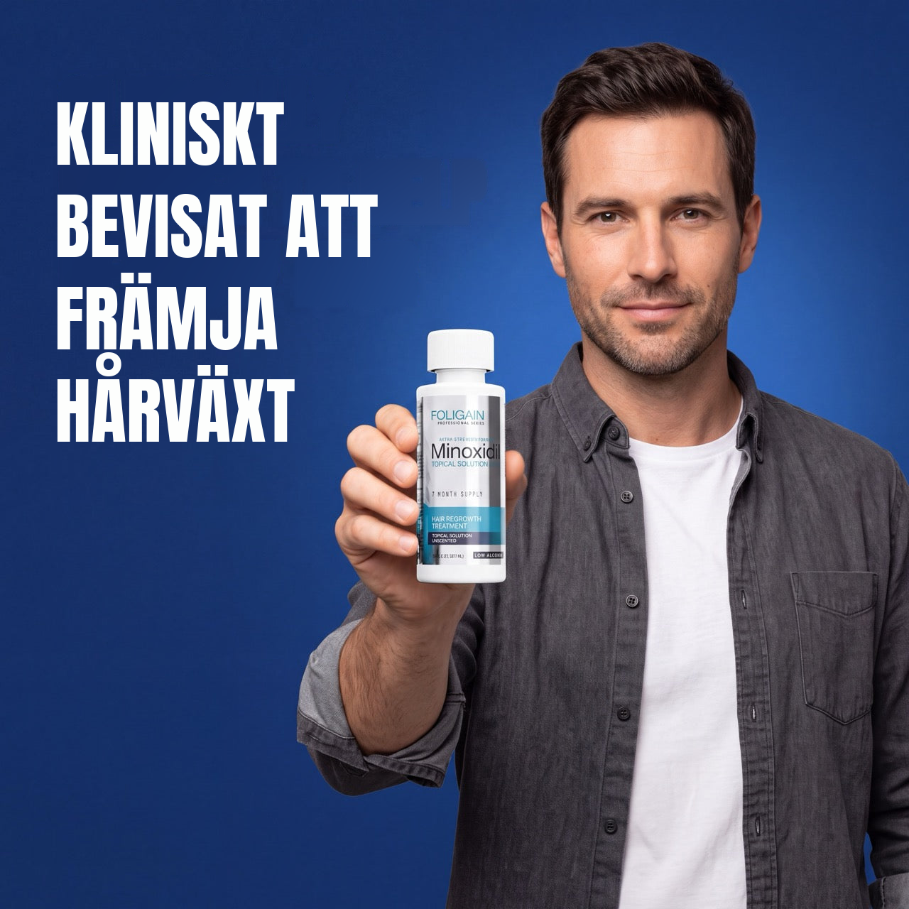 Foligain Minoxidil Lösning 5% för Män - Känslig Hud - 12 Månaders Förbrukning