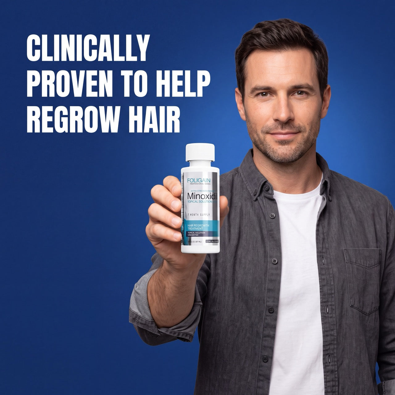 Foligain Minoxidil Lotion 5% for Men - Sensitive Skin - 12 Month Supply