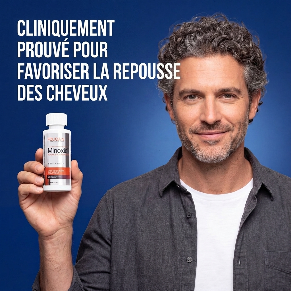 Foligain Lotion Minoxidil 5% pour Hommes – 9 Mois