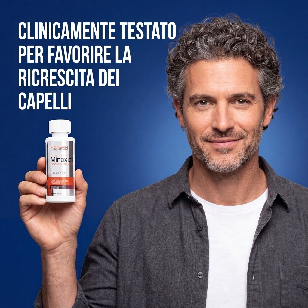 Foligain Lozione Minoxidil 5% per Uomo – Scorta per 9 Mesi