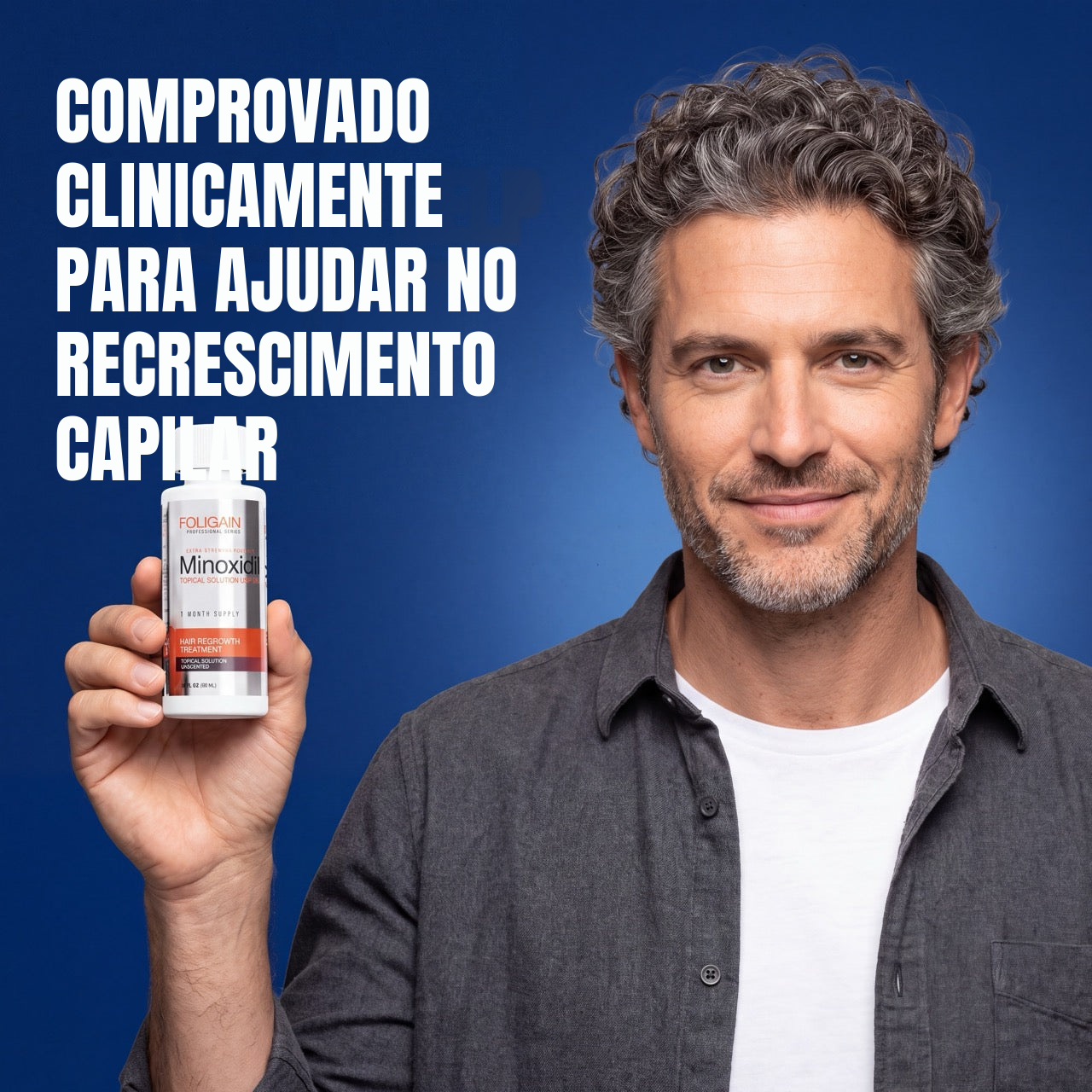 Foligain Loção de Minoxidil 5% para Homens - Suprimento para 12 Meses