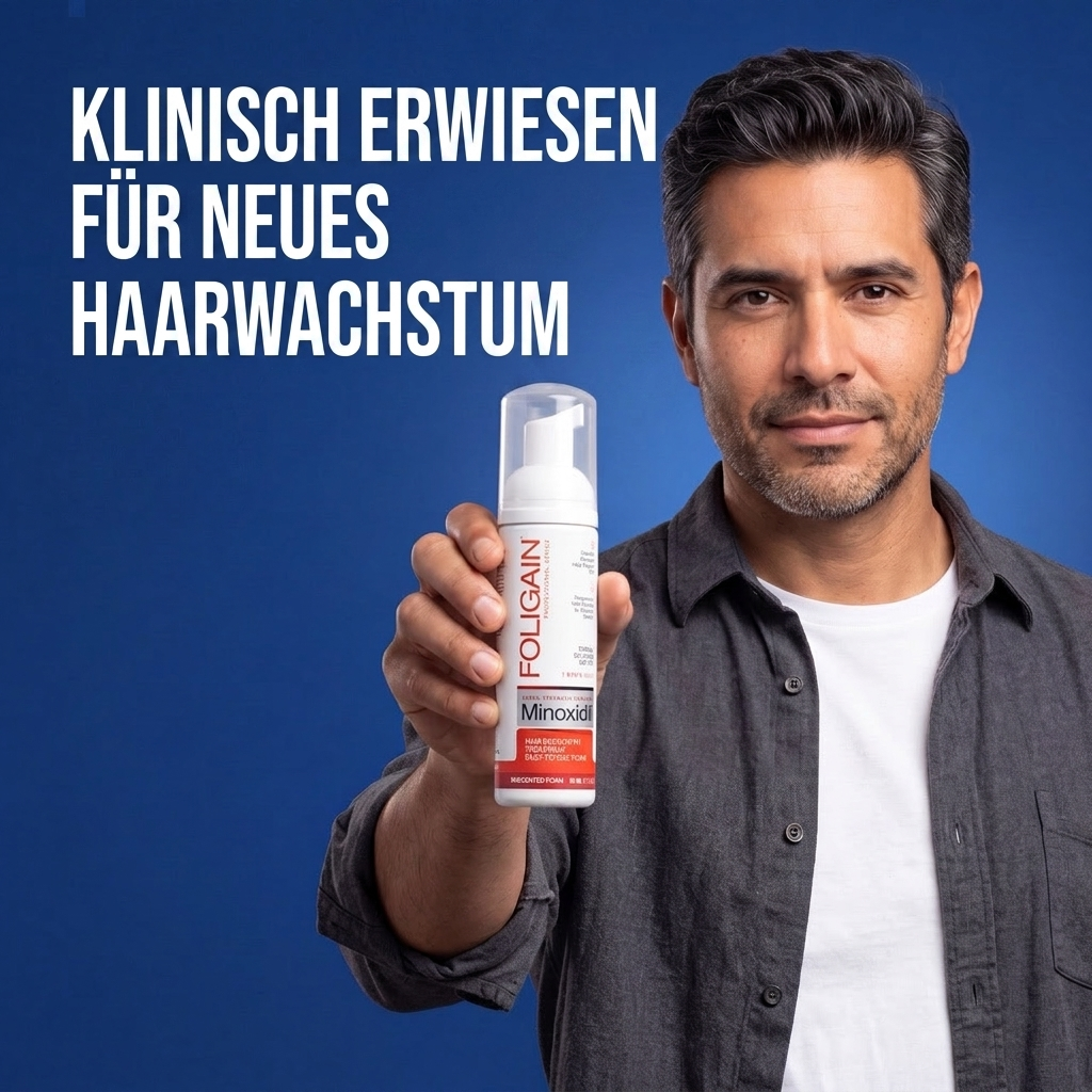 Foligain Minoxidil Schaum 5% für Männer – 6 Monatsvorrat