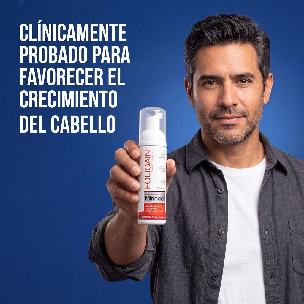 Foligain Espuma de Minoxidil 5% para Hombres – Suministro para 9 Meses