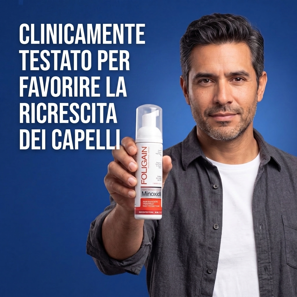 Foligain Schiuma Minoxidil 5% per Uomo – Scorta per 6 Mesi