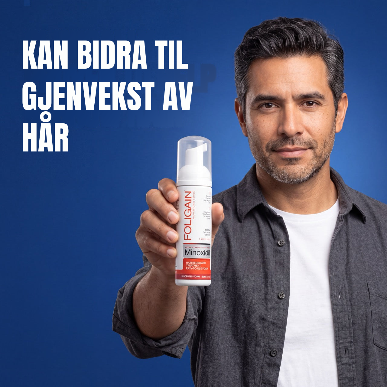 Foligain Minoksidil Skum 5% for Menn - 12 Måneders Forbruk