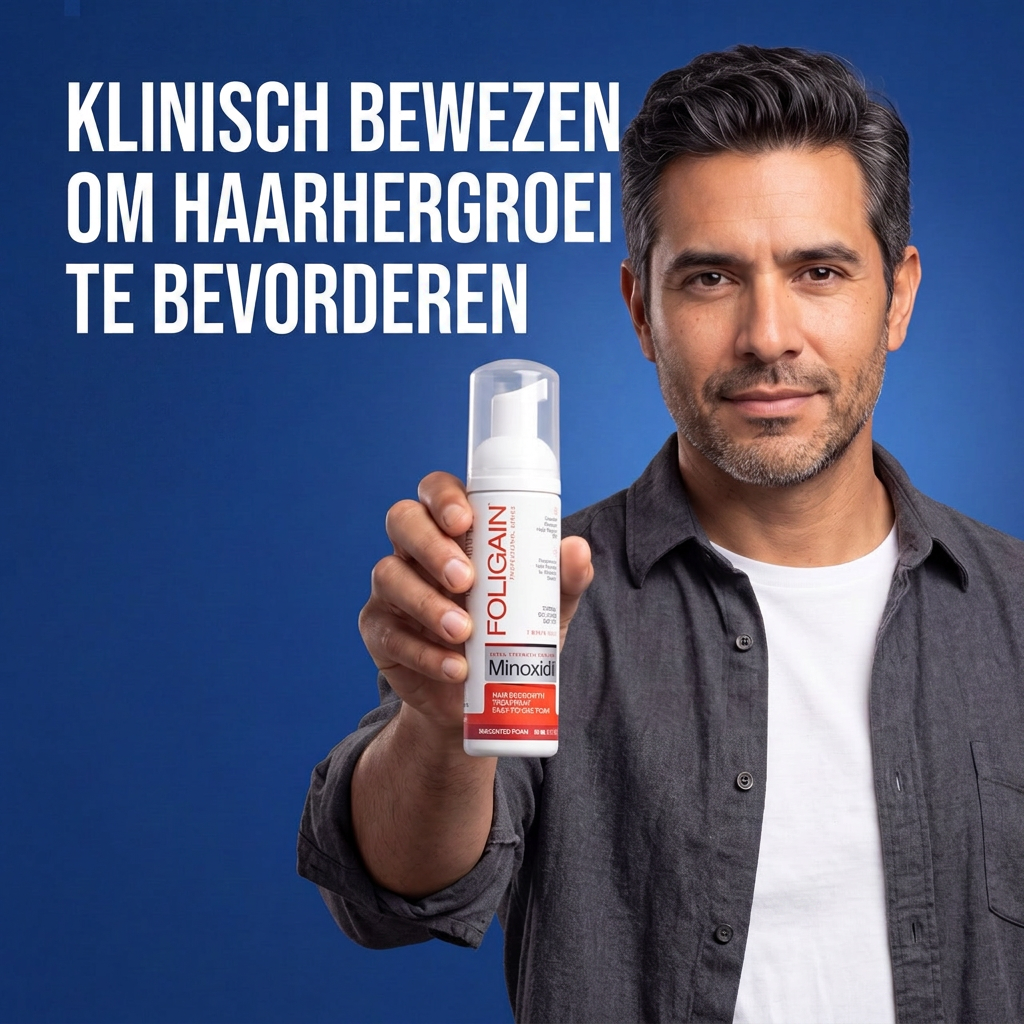 Foligain Minoxidil Schuim 5% voor Mannen – 9 Maanden Voorraad