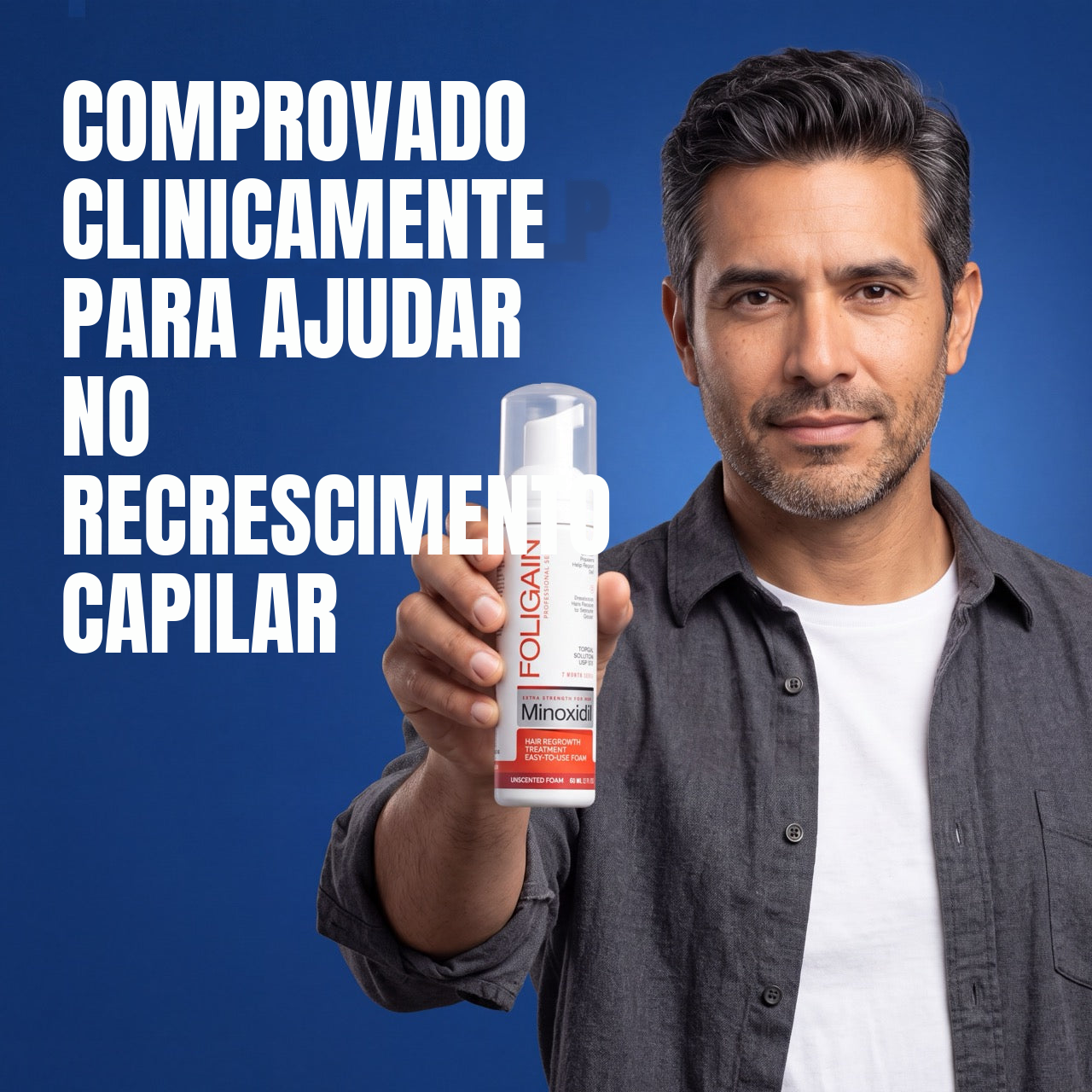 Espuma de Minoxidil Foligain 5% para Homens - Suprimento para 12 Meses