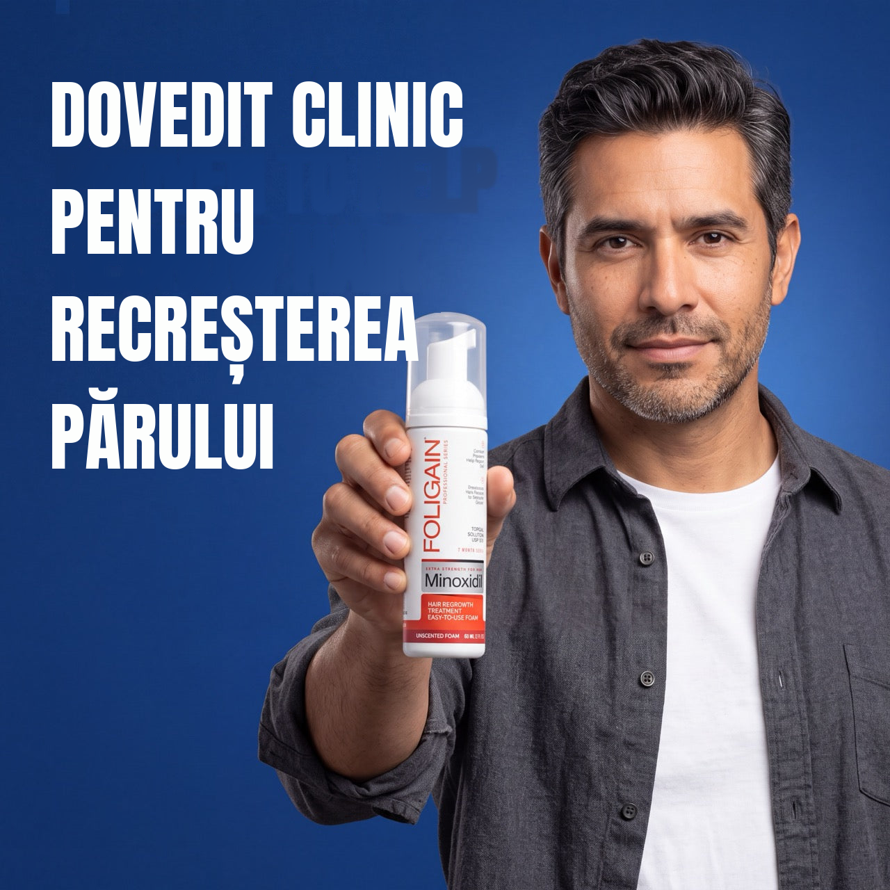 Spumă Foligain cu minoxidil 5% pentru bărbați - rezervă pentru 12 luni