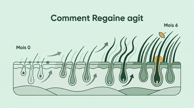 Comment agit Regaine sur six mois