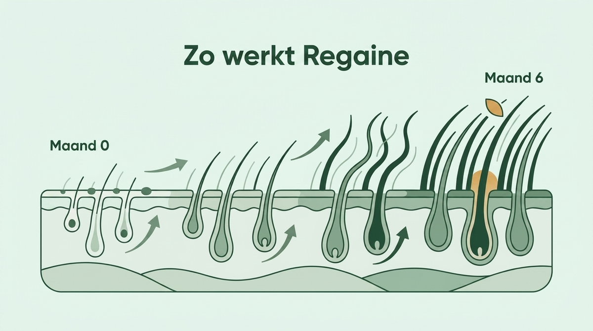 Hoe Regaine werkt over zes maanden