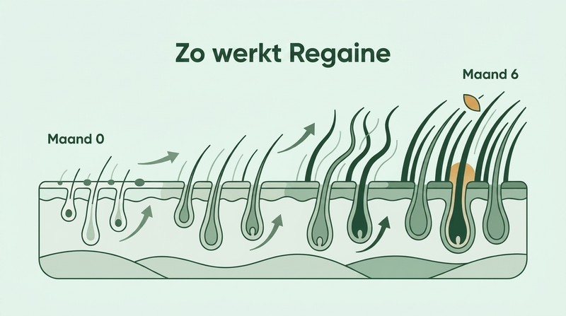 Hoe Regaine werkt over zes maanden