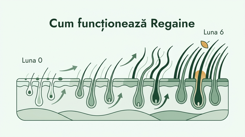 Cum acționează Regaine pe parcursul a șase luni