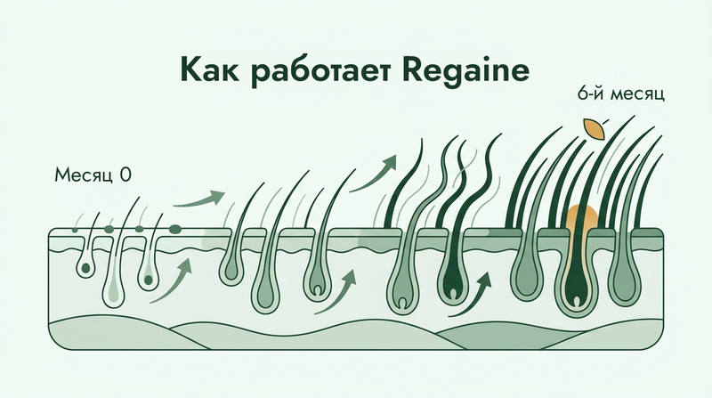 Как работает Regaine на протяжении шести месяцев
