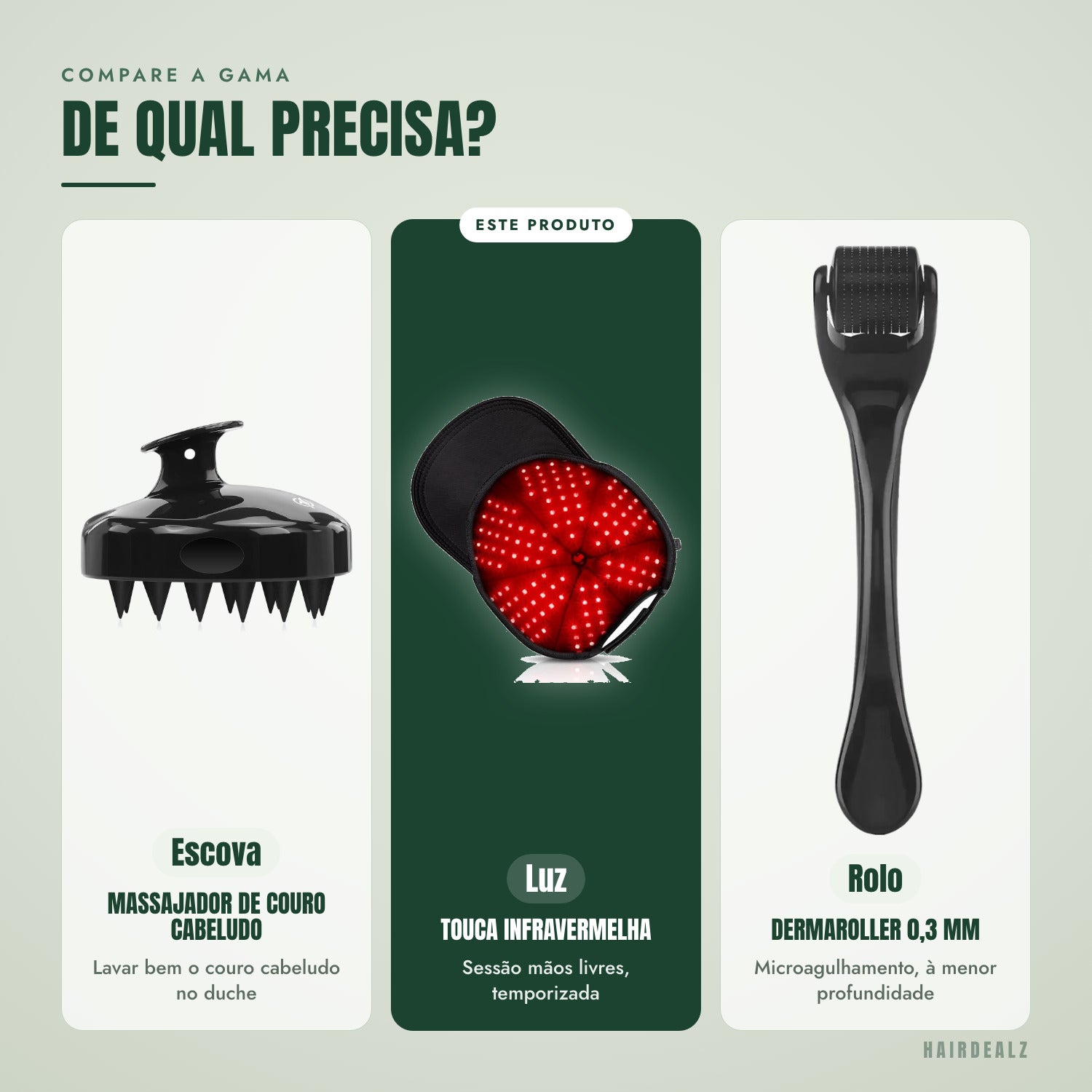 Compare a gama — De qual precisa?